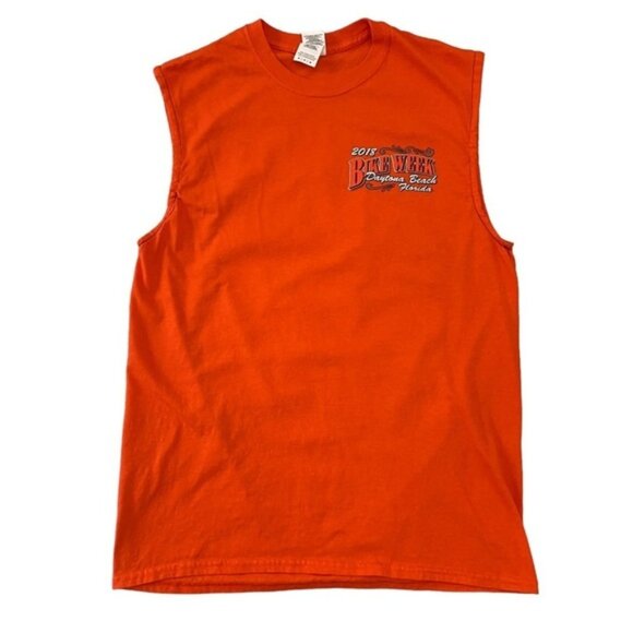 2018 Bike Week Daytona beach muscle graphic muscle t-shirt orange unisex medium - Picture 4 of 11